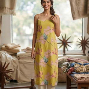 Name
Charvi Mustard Floral Strappy Short Kurti